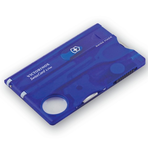 Швейцарская карта Victorinox SwissCard Lite, 13 функций, пластик, синий (0.7322.T2)