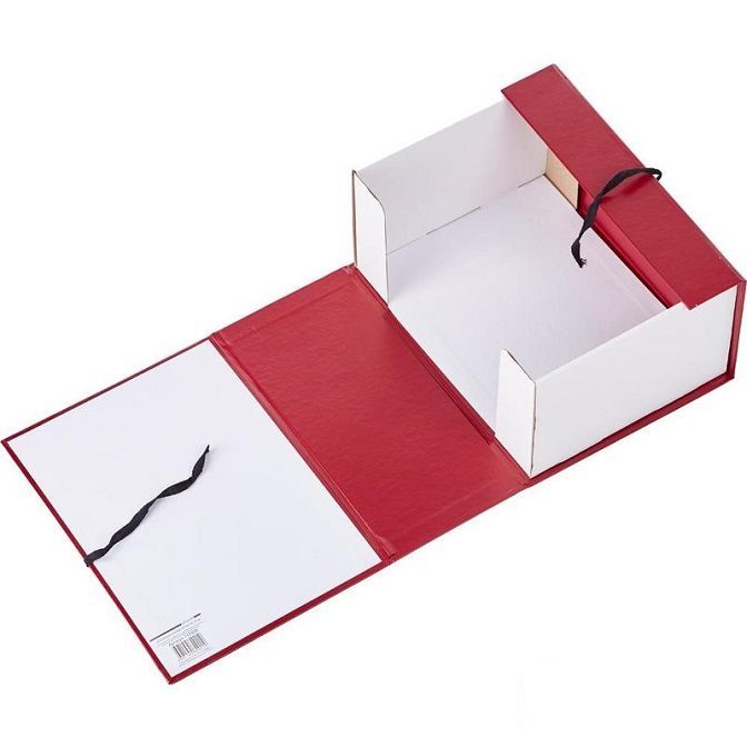 Короб архивный Attache (240x160x330мм, 150мм, до 1500л., складной, бумвинил) красный