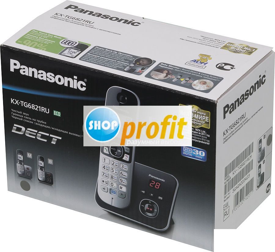 Радиотелефон Panasonic KX-TG6821RUM, серый металлик (KX-TG6821RUM)