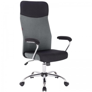 Кресло руководителя Easy Chair 590 TC серое/черное, ткань черная, металл черный