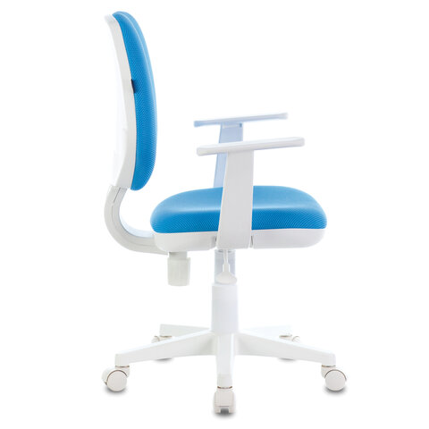 Кресло детское Brabix &quot;Fancy MG-201W, ткань голубая, пластик белый (MG-201W_532411)