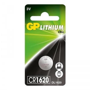 Батарейка GP Lithium CR1620 (3 В) литиевая (блистер, 1шт.) (CR1620-7C1)