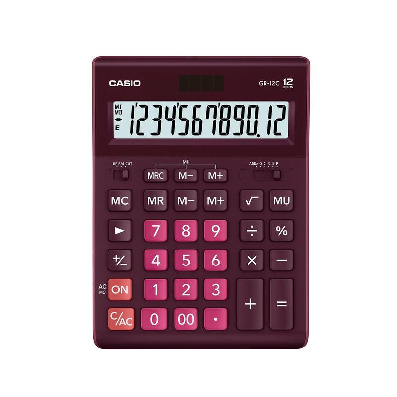 Калькулятор настольный Casio GR-12C-WR (12-разрядный) бордовый (GR-12C-WR)