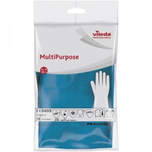 Перчатки латексные Vileda MultiPurpose, синие, размер 10 (XL), 1 пара (102590)