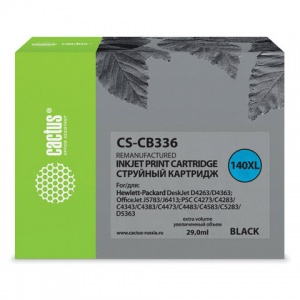 Картридж CACTUS совместимый с HP 140XL CB336HE (1000 страниц) черный (CS-CB336)