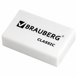 Ластик Brauberg (26х17х7мм, белый) 1шт. (221033)
