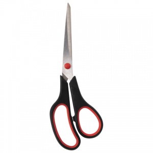 Ножницы Staff Everyday, 215мм, симметричные ручки, резиновые вставки, черно-красные, 12шт. (237500)