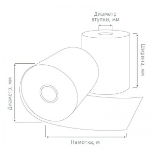 Чековая лента из термобумаги ProMega 80мм (диаметр 200мм, намотка 535-537м, втулка 18мм) 1шт.
