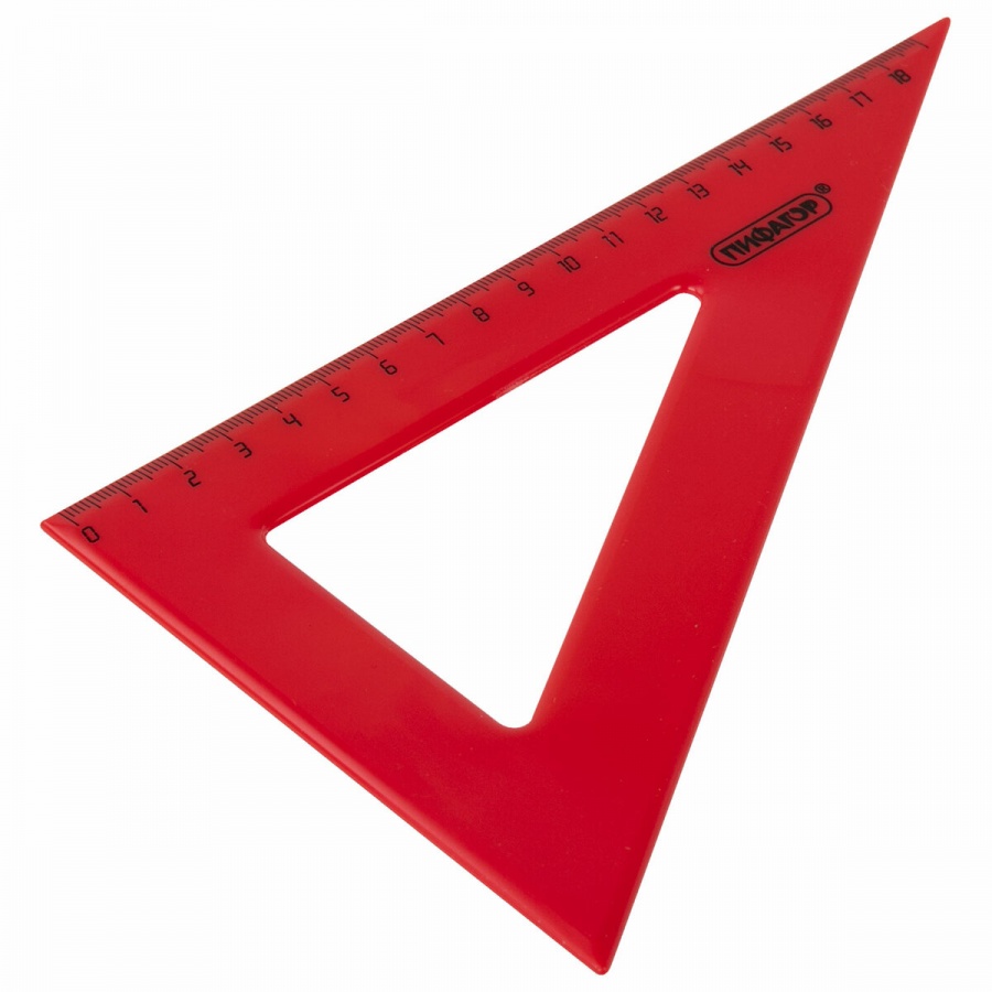 Треугольник 30°, 18см Пифагор, пластик непрозрачный (210794)