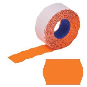 Этикет-лента Brauberg PR 25х16мм, оранжевая волна, 5 рулонов по 800шт. (123582)