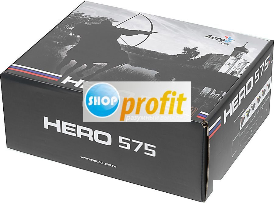 Блок питания Aerocool Hero 575, 575Вт, 120мм, черный, retail (550W HERO)