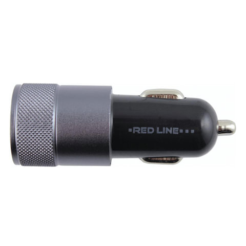 Зарядное устройство автомобильное Red Line C20, 2xUSB, кабель microUSB, ток 2.1A, черный (УТ000012249)