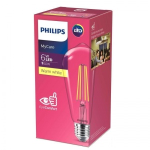 Лампа светодиодная Philips (6Вт, E27, конус) теплый белый, 1шт.