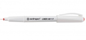 Ручка капиллярная Centropen Liner (0.3мм, трехгранный захват, корпус белый) красная (4611/1К)