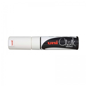 Маркер для окон и стекла Uni Chalk (8мм, смываемый, на меловой основе, белый) (PWE-8K WHITE)