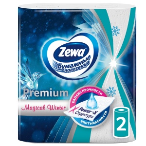 Полотенца бумажные 2-слойные Zewa Premium Decor, рулонные, 14м, 2 рул/уп, 3 уп. (144122)