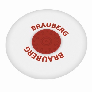 Ластик Brauberg Energy (круглый, d=30мм, белый, пластиковый держатель) 24шт. (222472)