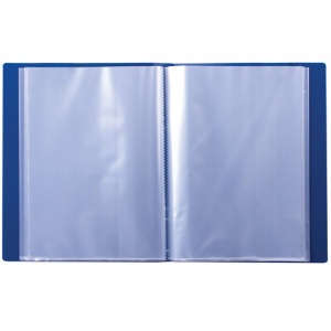 Папка файловая 100 вкладышей Brauberg Стандарт (А4, пластик, 900мкм) синяя (221609), 20шт.