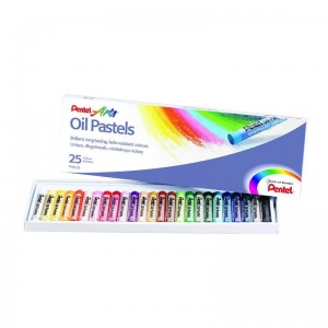 Пастель масляная 25 цветов Pentel "Oil Pastels", круглая, картонная упаковка (PHN4-25)