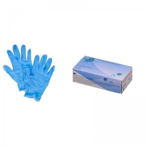 Перчатки одноразовые нитриловые смотровые Cerebrum, нестерильные, неопудренные, голубые, размер XS, 50 пар в упаковке, 10 уп.