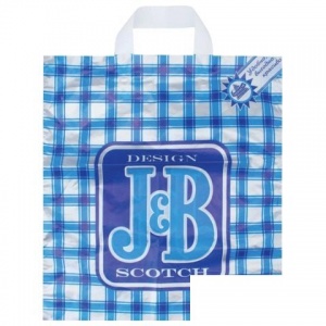 Пакет с петлевой ручкой Тико ПНД "J&B синий", 420х380мм, 37мкм, 50шт. (601861)