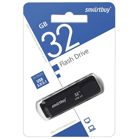 Флэш-диск USB 32Gb SmartBuy Dock, USB3.0, черный (SB32GBDK-K3), 180шт.