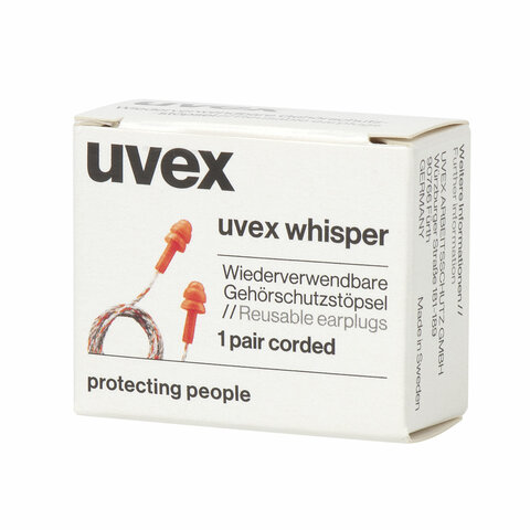 Вкладыши противошумные (беруши) UVEX Whisper, со шнурком, многоразовые, 50 пар (2111.201)