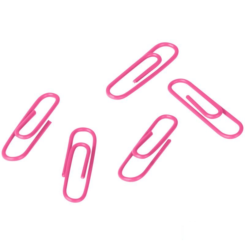 Скрепки Berlingo (28мм, металлические, овальные, полимерное покрытие, розовые) 100шт. (DBs_28100c)