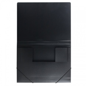 Папка на резинках пластиковая Brauberg стандарт (А4, 500мкм, до 300 листов) черный (221624), 10шт.