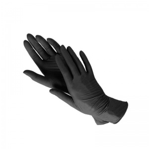 Перчатки одноразовые нитриловые смотровые Foxy-Gloves, нестерильные, неопудренные, размер XL (9-10), черные, 50 пар