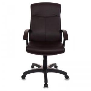 Кресло руководителя Бюрократ Dominus BR, экокожа/ткань коричневая, металл