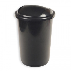 Контейнер для мусора 12л Uniplast КХВ01, пластик черный (металлик), крышка-вертушка, 360х255мм, 6шт.
