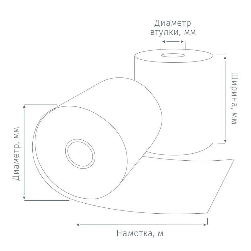 Чековая лента офсетная ProMega 69мм (диаметр 60мм, намотка 28-30м, втулка 12мм) 10шт.