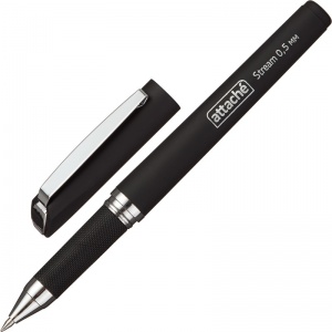 Ручка гелевая Attache (0.5мм, черный, резиновая манжетка) 1шт.