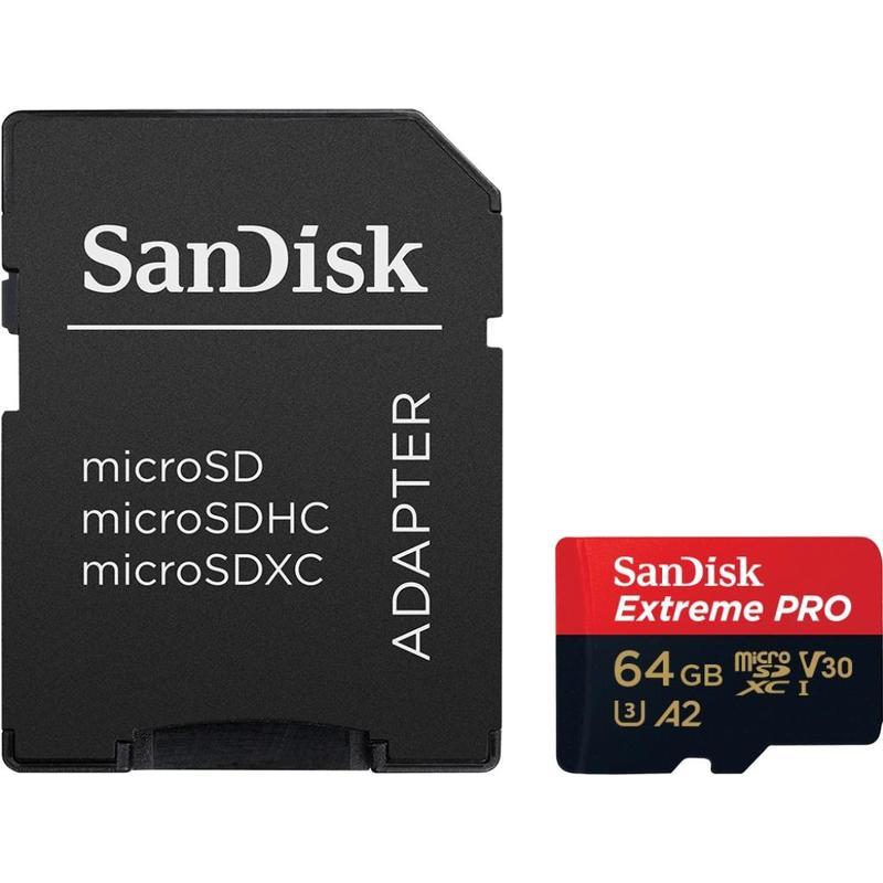 Карта памяти microSDXC SanDisk Extreme PRO 64Gb, Class 10 (SDSQXCY-064G-GN6MA)