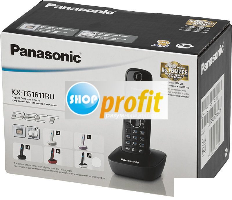 Радиотелефон Panasonic KX-TG1611RUW, белый и черный (KX-TG1611RUW)