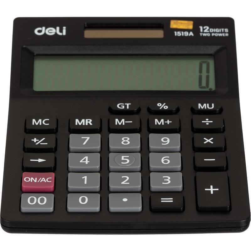 Калькулятор настольный Deli E1519A (12-разрядный) черный