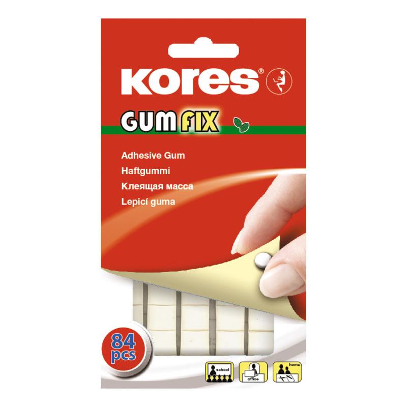 Клейкая лента (скотч) монтажные квадраты Kores Gum Fix (6 полосок по 14 штук) 84шт. (31600), 25 уп.