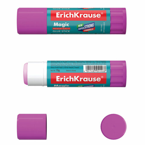 Клей-карандаш Erich Krause Magic, 15г, розовый (4446)