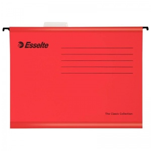 Подвесная папка Foolscap Esselte Plus (400x240мм, до 250л., картон) красная, 25шт. (90336)
