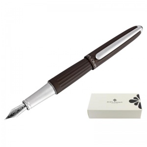 Ручка перьевая Diplomat Aero brown metallic F, синяя, корпус коричневый (D40304023)