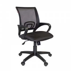 Кресло офисное Easy Chair 304, ткань черная, сетка черная, пластик