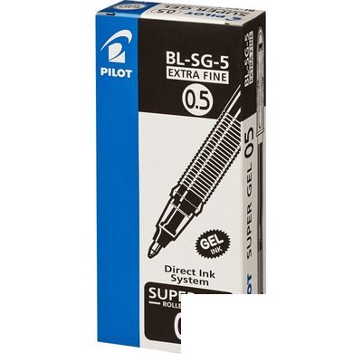 Ручка гелевая Pilot BL-SG-5 Super Gel (0.3мм, черный) 12шт. (BL-SG5-B)
