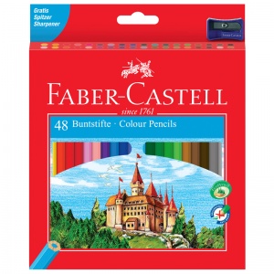 Карандаши цветные 48 цветов Faber-Castell (6гр, с точилкой) картон (120148)