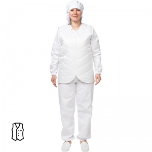 Униформа Жилет для пищевого производства универсальный у17-ЖЛ, белый (размер 52-54, рост 158-164)