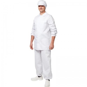 Униформа Куртка для пищевого производства мужская у17-КУ, белая (размер 44-46, рост 182-188)