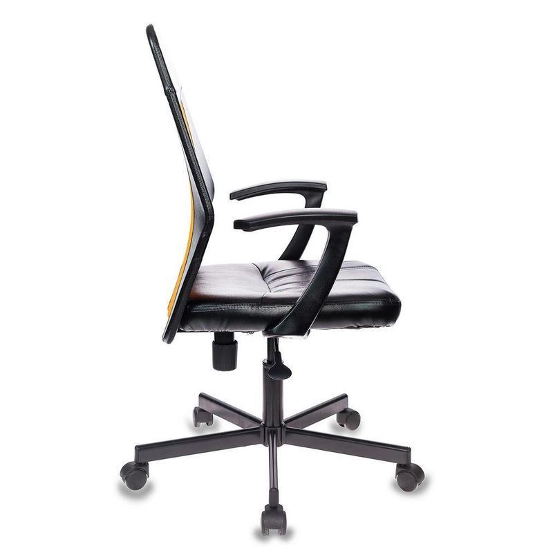 Кресло офисное Easy Chair 225, кожзам/сетка черный/оранжевый, металл