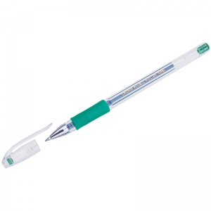 Ручка гелевая Crown Hi-Jell Grip (0.35мм, зеленый, резиновая манжетка) 12шт. (HJR-500R)