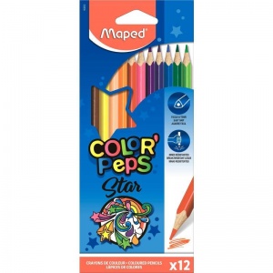 Карандаши цветные 12 цветов Maped Color'Peps (L=177мм, D=7мм, d=2.9мм, 3гр) картонная упаковка (183212)