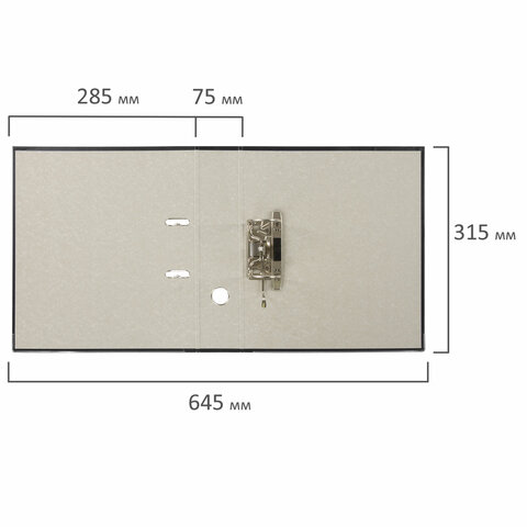 Папка с арочным механизмом Brauberg (75мм, А4, картон/полипропилен, с уголком) черная (226595), 20шт.